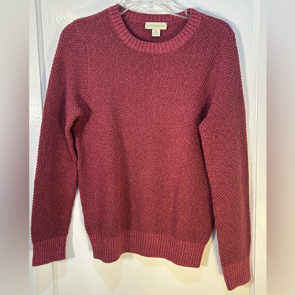 Appleseeds Women's Mauve Long Sleeve Sweater 100% Cotton Medium Gently Used
